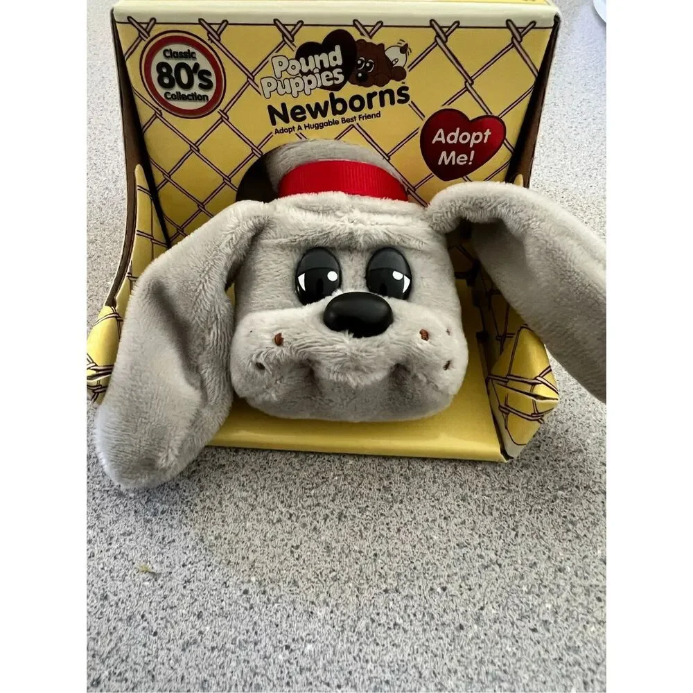 Pound Puppies Newborns New in Box Hasbro 2018 80s Vintage Gray Dog Floppy Ears